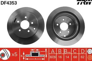 Тормозной диск INFINITI FX / INFINITI M37 / INFINITI Q60 / INFINITI Q50 2002-2014 г.