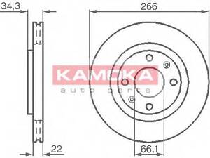 Тормозной диск KAMOKA 1032280 на CITROËN BERLINGO фургон (M_)