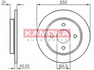 Тормозной диск KAMOKA 103562 на FORD SIERRA Наклонная задняя часть (GBC, GBG)