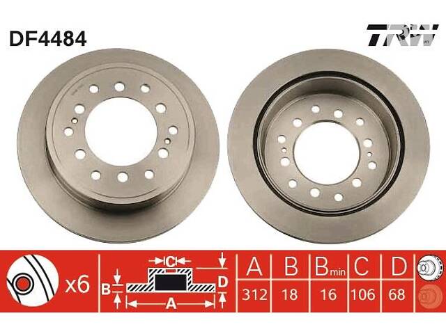 Тормозной диск LEXUS GX (_J12_) / TOYOTA 4 RUNNER (_N21_) 1984-2018 г.