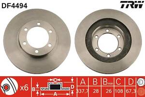 Тормозной диск LEXUS GX (_J12_) / TOYOTA 4 RUNNER (_N21_) 2001-2010 г.