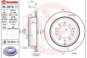 Тормозной диск LEXUS LX (_J2_) / TOYOTA SEQUOIA (_K6_) 1997-2008 г.