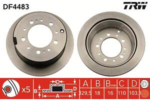 Тормозной диск LEXUS LX (UZJ100) / TOYOTA LAND CRUISER 100 (_J1_) 1997-2008 г.