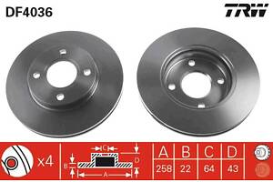 Тормозной диск MAZDA 2 (DY) / FORD KA (RB_) / FORD PUMA (EC_) 1995-2014 г.