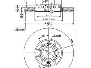 Гальмівний диск на 100, A4, A6, Exeo, Superb