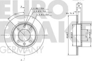 Тормозной диск на 1007, 307, Berlingo, C2, C2 Enterprise, C3, C3 Pluriel, C4, Partner, Xsara