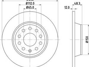 Гальмівний диск A3, Alhambra, Altea, Altea XL, Eos, Golf, Jetta, Leon, Octavia, Passat B6, Passat B7, Passat CC, Q3...