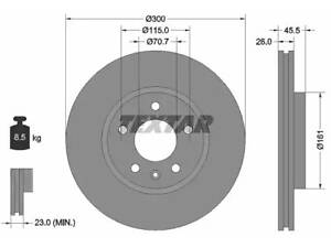 Гальмівний диск Ampera, Astra J, Cruze, Orlando, Volt, Zafira C