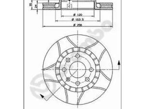 Гальмівний диск Astra F, Calibra, Vectra B