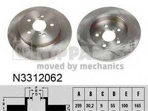 Гальмівний диск NIPPARTS N3312062 на LEXUS CT (ZWA1_)