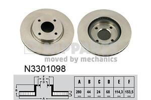 Тормозной диск NISSAN CUBE (Z12) / NISSAN TIIDA (C11) 2004-2014 г.