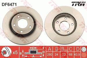 Тормозной диск NISSAN JUKE (F15) / NISSAN SENTRA (B17) 2010-2019 г.