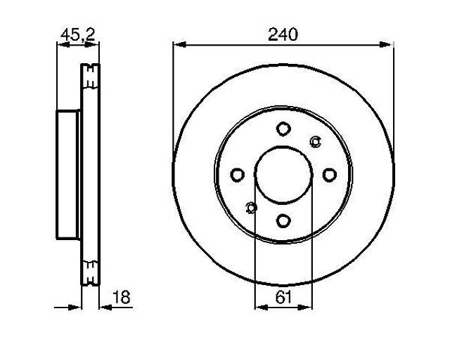 Тормозной диск NISSAN NV (Y10) / NISSAN 100NX (B13) / NISSAN SUNNY (N14) 1986-2000 г.