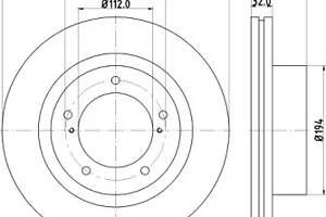 Тормозной диск перед. Lexus LX/Cruiser 200 07- 4.4-6.0 (PRO)