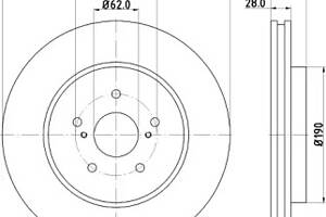 Тормозной диск перед. Lexus RX 03-08 3.0-3.5 (PRO)