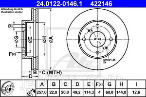 Тормозной диск передний Nissan Almera Classik B10 N16 Primera P10 P11 257мм 4x114.3 TOKO Ниссан