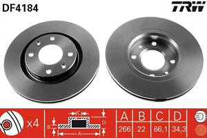 Тормозной диск PEUGEOT 301 / CITROEN DS3 / OPEL ROCKS-E / DS DS 3 (SA_) 1996-2020 г.