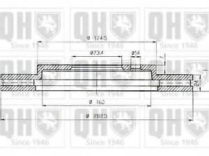 Гальмівний диск QUINTON HAZELL BDC5145 на CHRYSLER VOYAGER Mk II (GS)