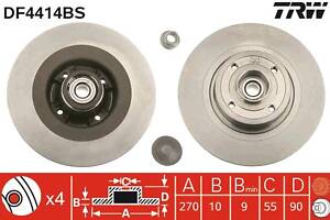 Тормозной диск RENAULT MEGANE (KM0/1_) / RENAULT SCENIC (JM0/1_) 2003-2012 г.