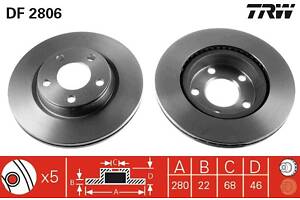 Тормозной диск SEAT EXEO (3R2) / AUDI A4 B7 (8EC) / AUDI A4 B5 (8D2) 1994-2013 г.