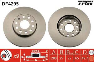 Тормозной диск SKODA YETI (5L) / SEAT LEON (KL1) / SEAT ALTEA (5P1) 2001-2021 г.