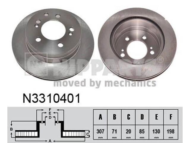 Тормозной диск SSANGYONG KYRON / SSANGYONG RODIUS / SSANGYONG ACTYON 2002-2017 г.