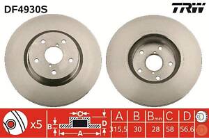 Тормозной диск SUBARU LEVORG / SUBARU OUTBACK (BS) / SUBARU TRIBECA (B9) 2005-2014 г.