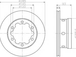 Тормозной диск TEXTAR 92089803 на VW LT Mk II фургон (2DA, 2DD, 2DH)