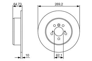 Тормозной диск TOYOTA SCEPTER / TOYOTA CAMRY (_V1_) 1990-2006 г.