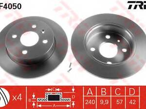 Гальмівний диск TRW DF4050 на OPEL ASTRA G універсал (F35_)