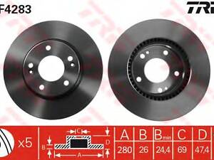 Гальмівний диск TRW DF4283 HYUNDAI TIBURON (RD)