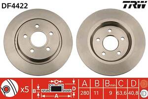 Тормозной диск VOLVO C70 (542) / VOLVO S40 (544) / VOLVO V50 (545) 2003-2013 г.