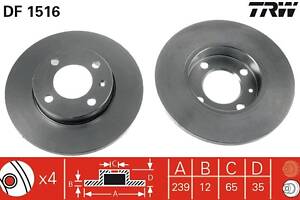 Тормозной диск VW GOLF (1H1) / VW CADDY (14) / VW JETTA (16) 1972-2009 г.