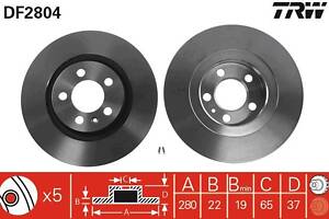 Тормозной диск VW GOLF (1J1) / VW BORA (1J2) / AUDI A3 (8L1) 1996-2013 г.