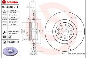 Тормозной диск VW GOLF (CD1) / AUDI Q3 (F3N) / VW CC B7 (358) 1995-2021 г.