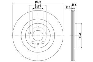 Тормозной диск зад. A4/A5/A6/A7/Q5/Macan 07- 1.8-3.2 (PRO) 330mm