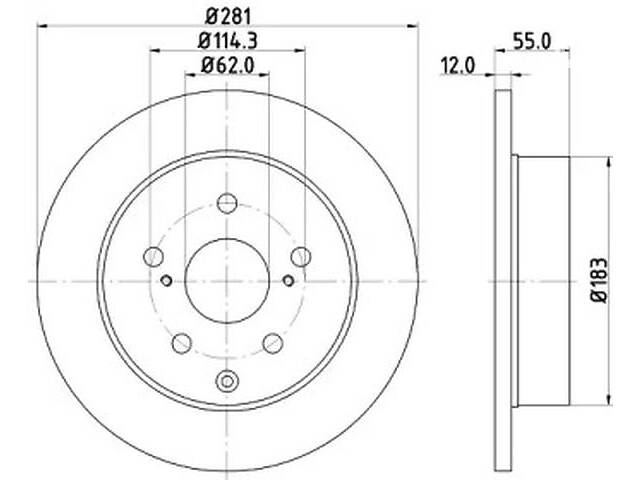 Тормозной диск задний (1 шт) на Rav 4