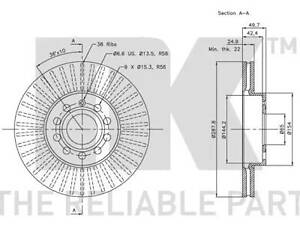 Тормозной диск на A3, Altea, Beetle, Caddy, Eos , Golf, Jetta, Leon, Octavia, Scirocco, Superb, Toledo, Touran, Yeti