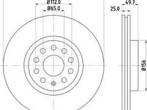 Тормозной диск на A1, A3, Alhambra, Altea, Arteon, Ateca, Caddy, Golf, Kodiaq, Octavia, Passat B6, Passat B7, Q2, Q3,...