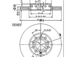 Тормозной диск на 100, A4, A6, Exeo, Superb
