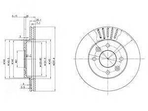 Тормозной диск DELPHI BG2282 на RENAULT CLIO II фургон (SB0/1/2_)