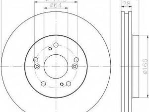 Тормозной диск перед HONDA 45251SWWG01 на HONDA CR-V Mk III (RE)