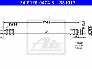 Тормозной шланг ATE 24512604743 на MERCEDES-BENZ A-CLASS (W169)