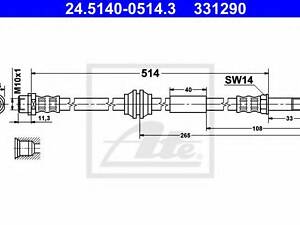 Тормозной шланг ATE 24514005143 на VW KOMBI / CARAVELLE V автобус (7HB, 7HJ, 7EB, 7EJ, 7EF)