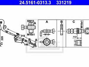 Тормозной шланг ATE 24516103133 на CITROËN C5 III седан (RD_)