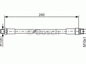 Тормозной шланг BOSCH 1987476421 на RENAULT TWINGO I (C06_)