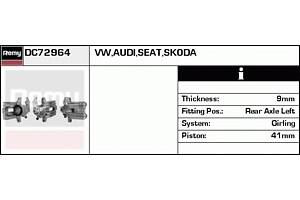 Тормозной суппорт для моделей: AUDI (A3), GEELY (VISION), SEAT (LEON), SKODA (OCTAVIA,OCTAVIA), VOLKSWAGEN (GOLF,BORA,