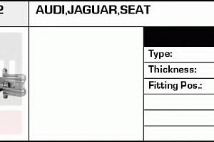 Гальмівний супорт для моделей: AUDI (A4, A4, A4, A4, A4), JAGUAR (X-TYPE, X-TYPE), SEAT (EXEO, EXEO)