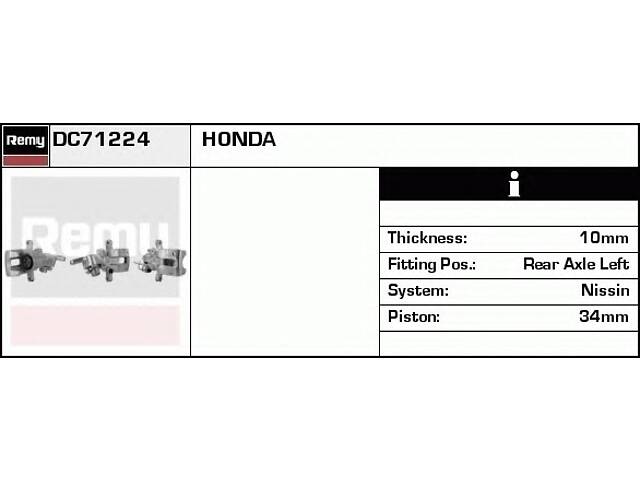 Тормозной суппорт для моделей: HONDA (ACCORD, ACCORD,ACCORD)
