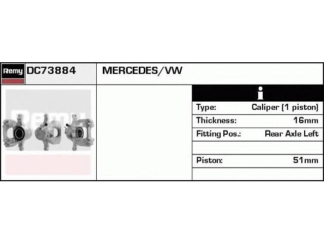 Тормозной суппорт для моделей: MERCEDES-BENZ (SPRINTER, SPRINTER,SPRINTER,SPRINTER,SPRINTER,SPRINTER,SPRINTER,SPRINTER)